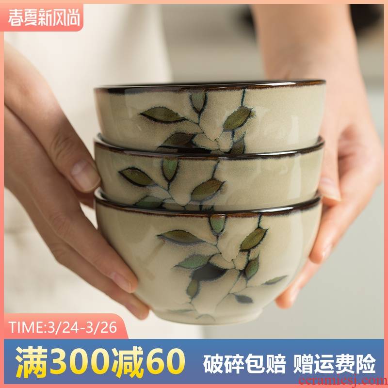 Use of household Japanese creative restoring ancient ways is 4.5 inch Bowl rainbow such use large soup Bowl dish plate suit microwave ceramic tableware