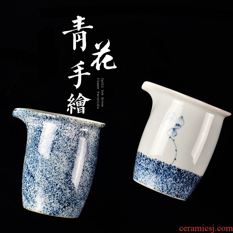 Public remit hand - made of blue and white porcelain of jingdezhen ceramic fair keller of tea and a cup of tea sea points archaize kung fu tea set