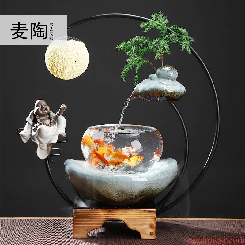 M some ceramic porcelain glass fish tank water home sitting room office desktop home furnishing articles opening gifts gifts