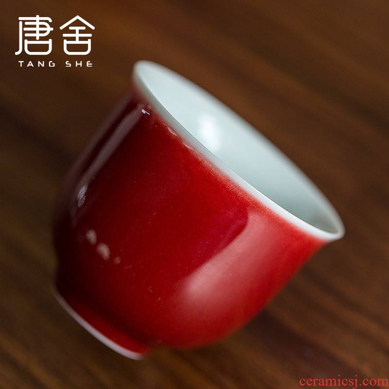 Don difference up ruby red glaze kung fu tea cups ceramic checking tea set small host household personal tea cup single cup of tea