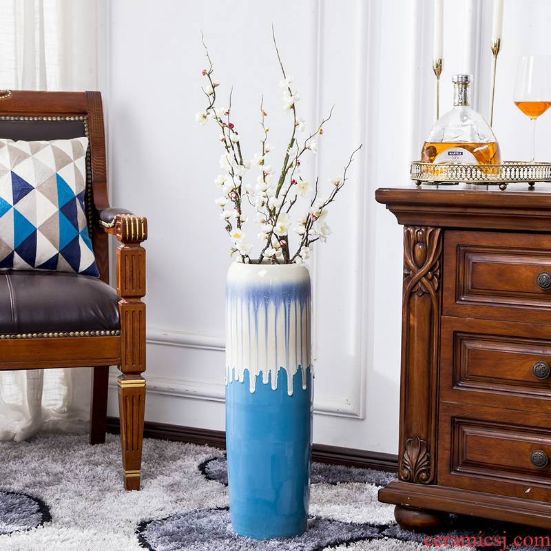 Jingdezhen big vase furnishing articles I and contracted sitting room ground dry flower arranging flowers adornment large - sized lucky bamboo decoration