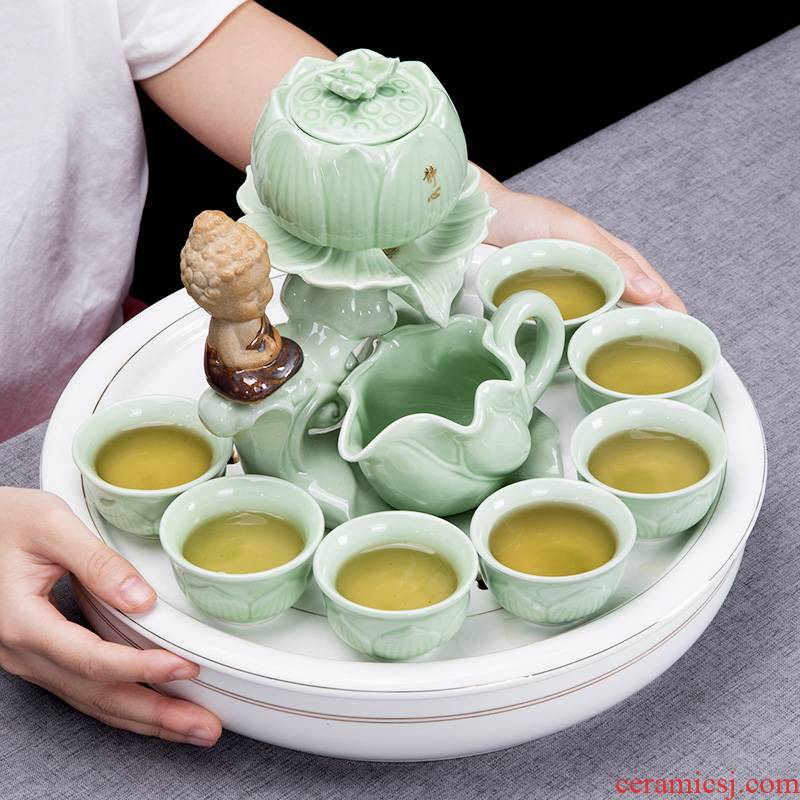 Jane quality tea tea to suit household modern ceramic kung fu tea pot simple office lazy automatic tea cups