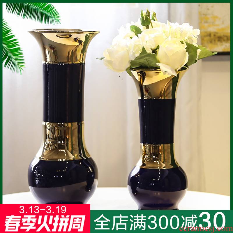 Jingdezhen ceramic vase sitting room place, a new Chinese style household adornment office table simulation flower arranging flowers