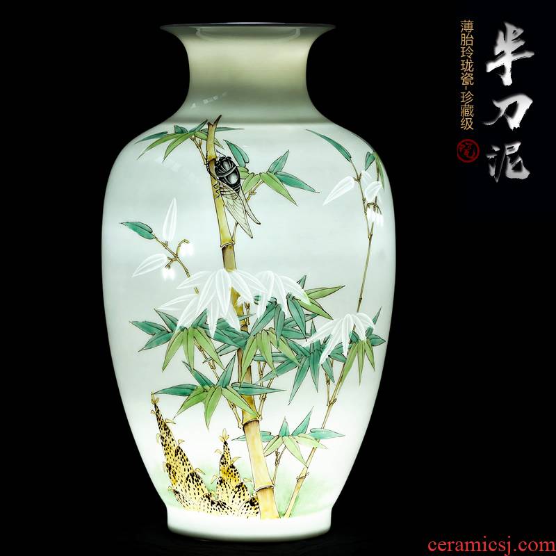 Jingdezhen ceramics hand - made vases, flower arrangement of Chinese style home sitting room adornment TV ark place wedding gift