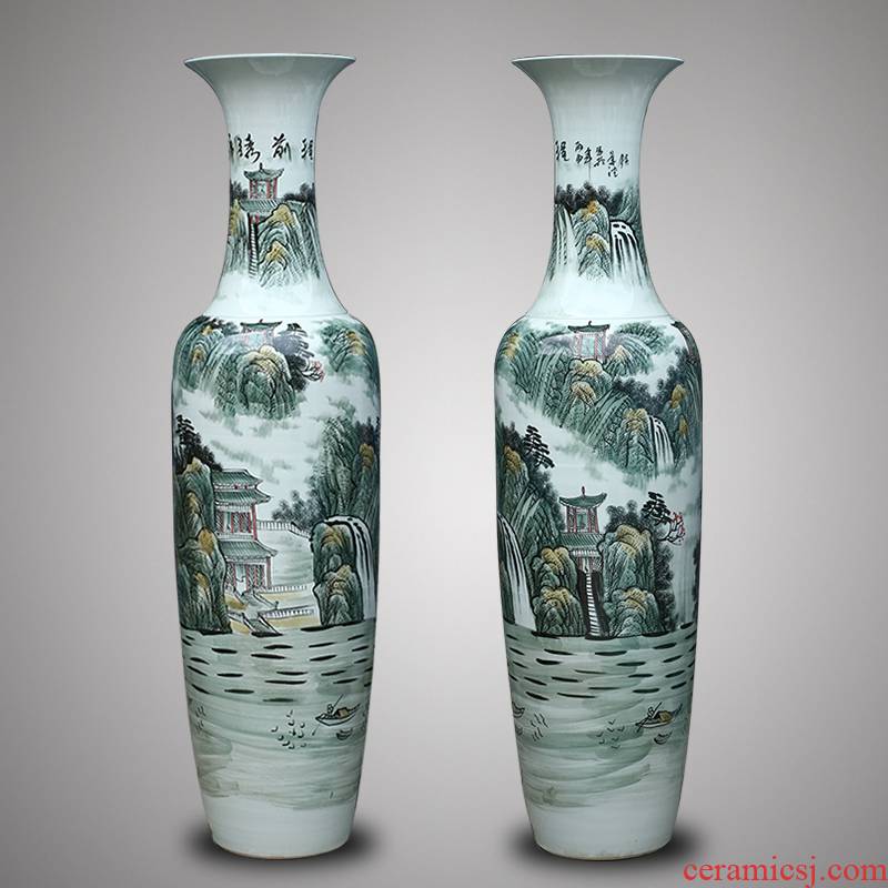 Jingdezhen ceramics hand - made large vases, Chinese style hotel lobby hall decorations furnishing articles business gifts