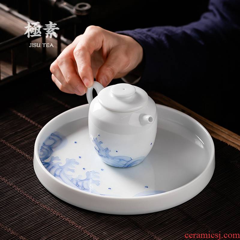 Pole element | kung fu teapot household ceramics single pot pot of tea set in hand pot of towing dry mercifully all the plates