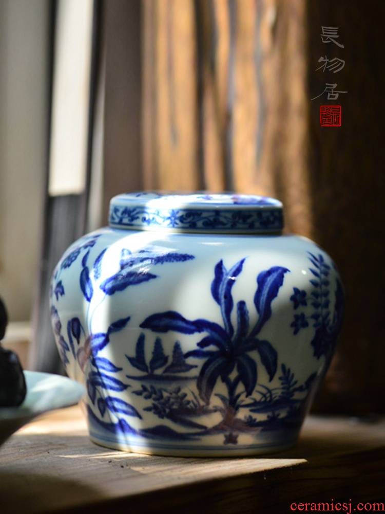 Offered home - cooked imitation doucai flowers in large jingdezhen hand - made ceramic tea set tea caddy fixings storehouse