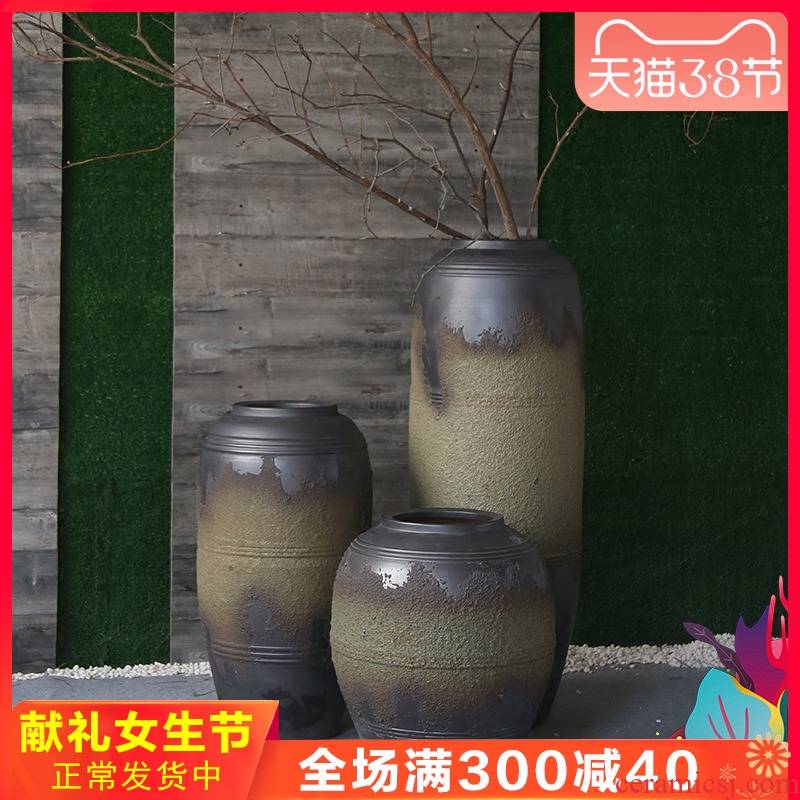 Jingdezhen ceramic vase dated pottery club theme garden villa large flower, flower receptacle