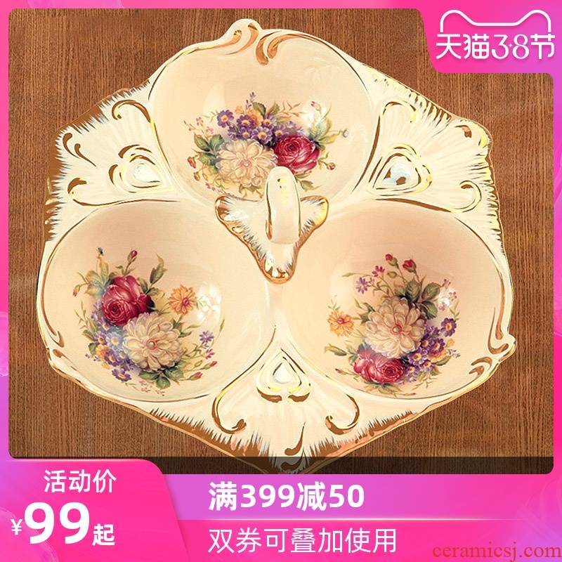 Vatican Sally 's Chinese New Year Spring Festival with ceramic candy dishes dry fruit tray was European creative points, snack plate melon seed plate is placed