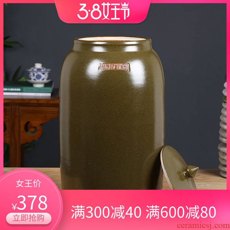 Jingdezhen ceramic tea pot tea set large 10 jins to seal pot pu - erh tea cake tea urn wake receives tea boxes