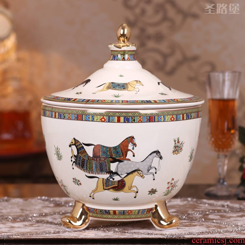 SAN road fort European ceramic furnishing articles creative move home decoration during the wedding candy box of a wedding gift