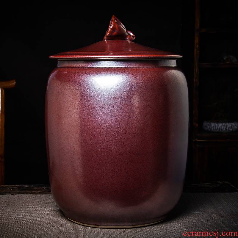 Jingdezhen the packed tea pot ceramic seal tank storage containers of puer tea cake with cover large capacity moisture