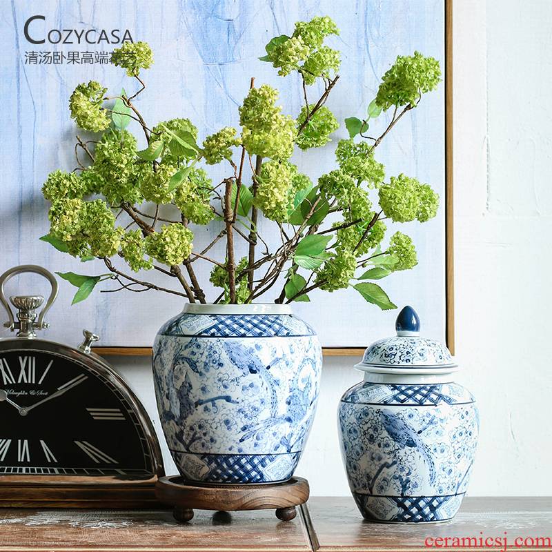 Beaming new Chinese blue and white porcelain is jingdezhen ceramic vase the magpies name plum zen sitting room place flower arrangement