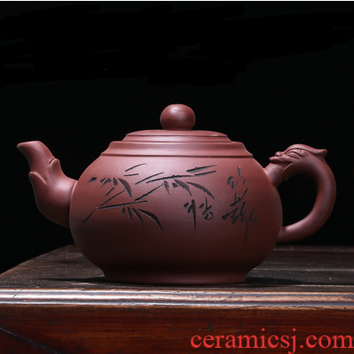 Yixing purple sand, 400-500 ml of purple clay kung fu large teapot other brand or 401 ml (containing) - 5