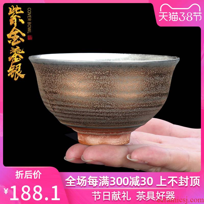 Sterling silver mine loader 999 silver cup host restoring ancient ways of ceramic cup high - grade pure manual household kung fu master cup single CPU