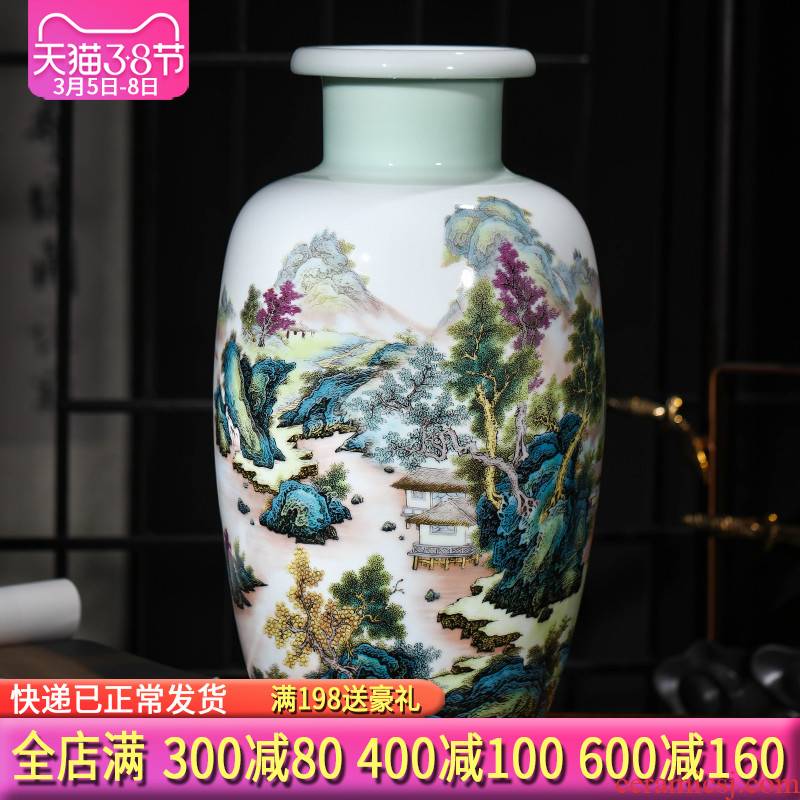 Jingdezhen ceramics, vases, flower arranging modern new Chinese style living room TV wine rich ancient frame accessories furnishing articles