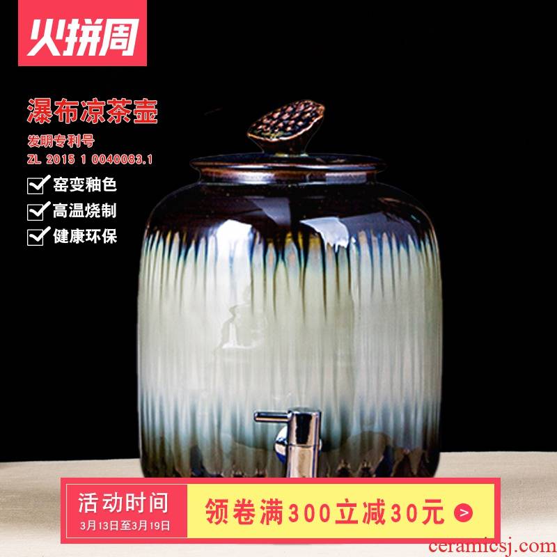 Household water tanks it with leading 20 jins 30 jins of jingdezhen ceramic cylinder water storage tank storage tank tea cylinder