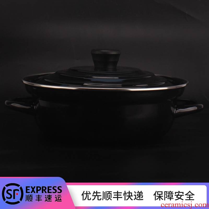 Pure color enamel cover post enamel spill hot pot soup pot induction cooker gas general