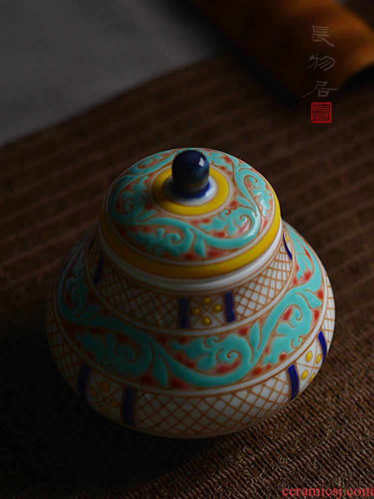 Offered home - cooked at flavour hand - made color paint the pear - shaped small caddy fixings jingdezhen ceramic tea warehouse small tea set