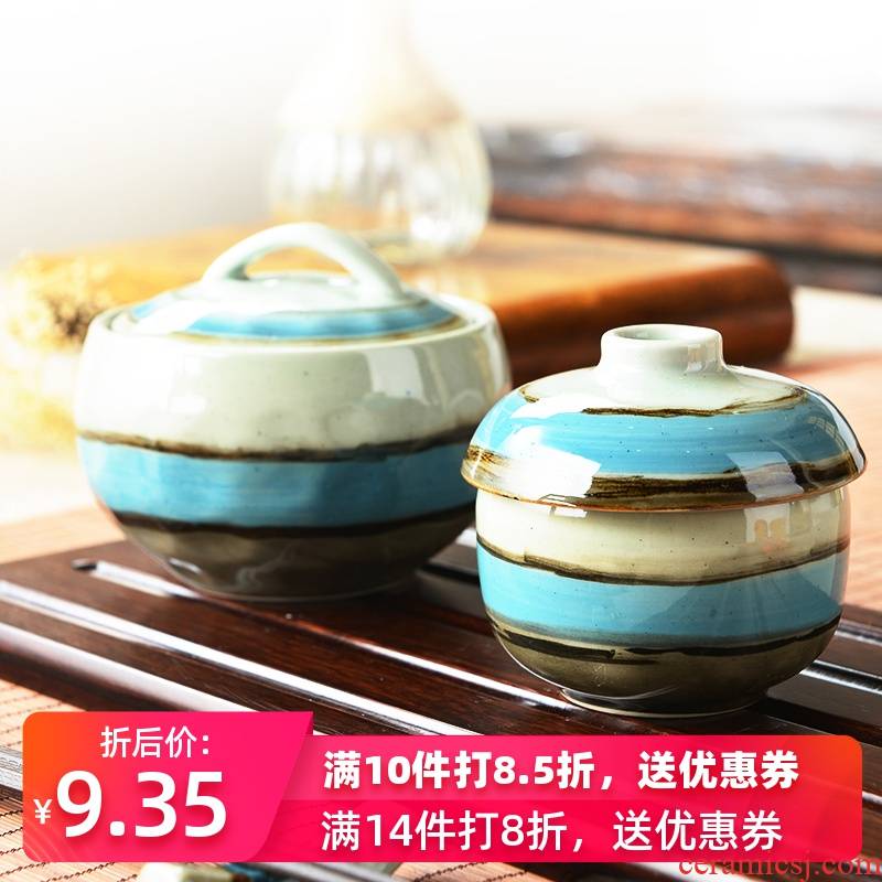 Three ceramic tableware water cup small tureen single bird 's nest curing pot of stew stew stew ceramic small home