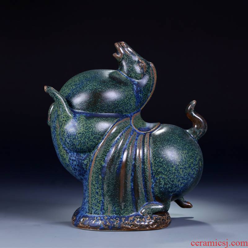 Jingdezhen imitation bronze ceramic horse step swallow archaize of new Chinese style classical household adornment handicraft furnishing articles sitting room