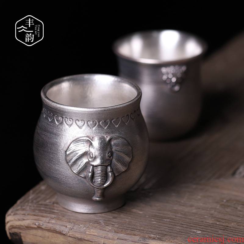 Pure manual coppering. As silver restoring ancient ways ceramic masters cup silver cups of tea light only turnkey kunfu tea cups of individual move