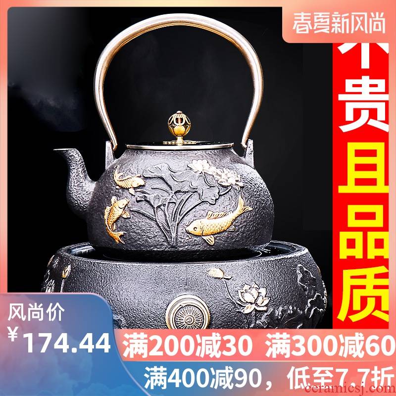 Iron pot of cast Iron tea kettle Japanese tea pot boiling tea ware household electric TaoLu bottle tea kettle
