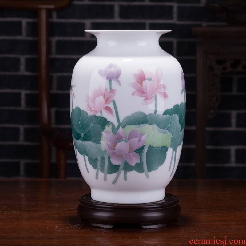 Under the glaze colorful hand - drawn idea gourd bottle ceramic vase peony furnishing articles home decoration gift collection lotus trumpet