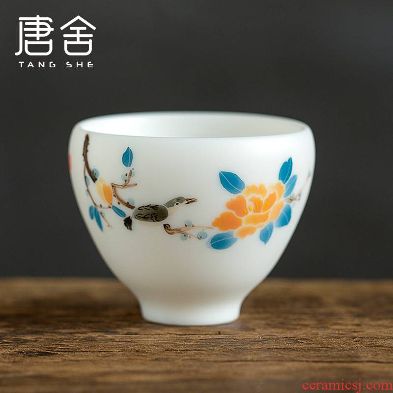 Tang s wealth of hand - made of ceramic masters cup kung fu tea cups dehua white porcelain teacup jade porcelain sample tea cup