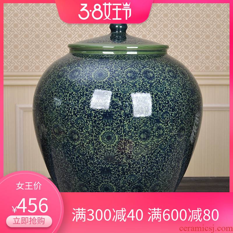 Restoring ancient ways is oversized caddy fixings ceramic tea cake tea box cylinder seal pot store receives large capacity moisture
