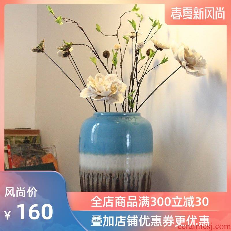 Modern Chinese style European Mediterranean style ceramic color glaze floor vases, home furnishing articles sitting room adornment