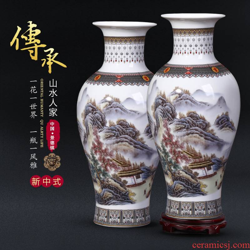 Jingdezhen ceramics vase furnishing articles sitting room flower arranging Chinese style classical TV ark, porcelain home decoration