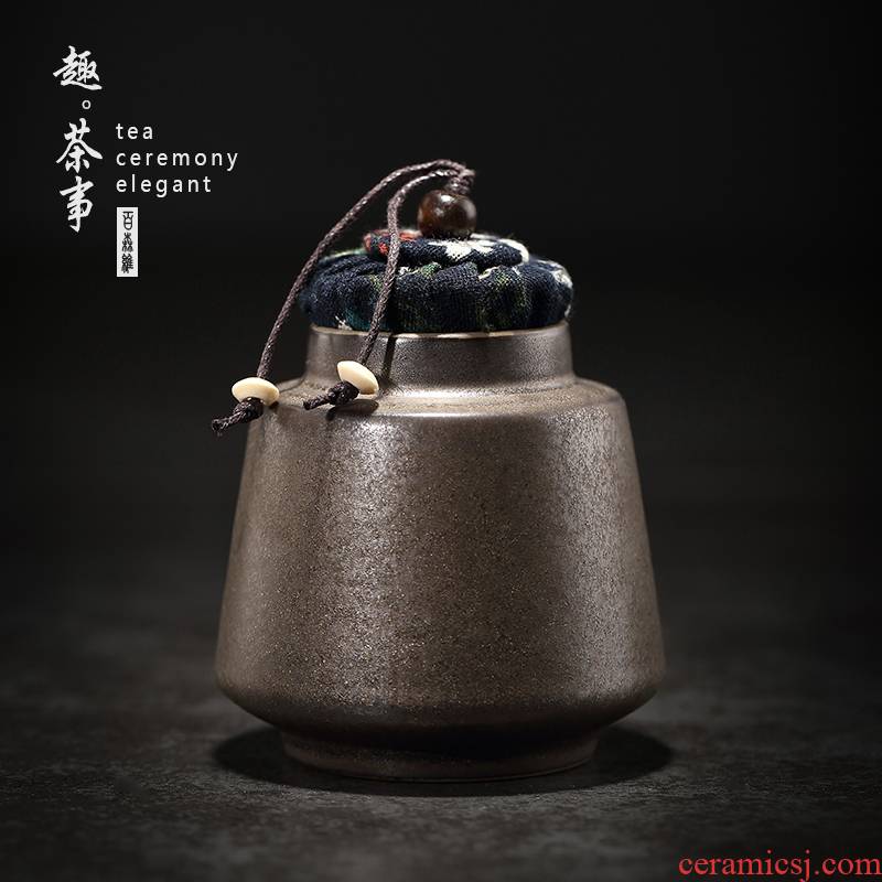Restoring ancient ways, a d Japanese zen tea accessories oxidation of glaze small tea caddy fixings storehouse ceramic seal storage POTS