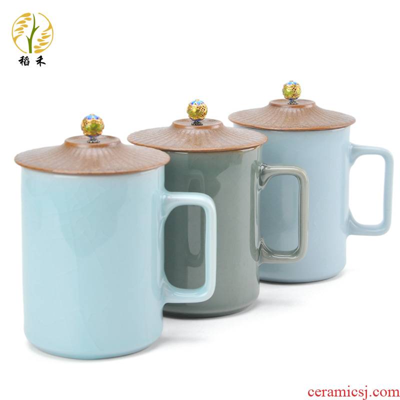 Your up ceramic tea cup glass mugs male with cover creative Chinese contracted glass tea cup of the big office