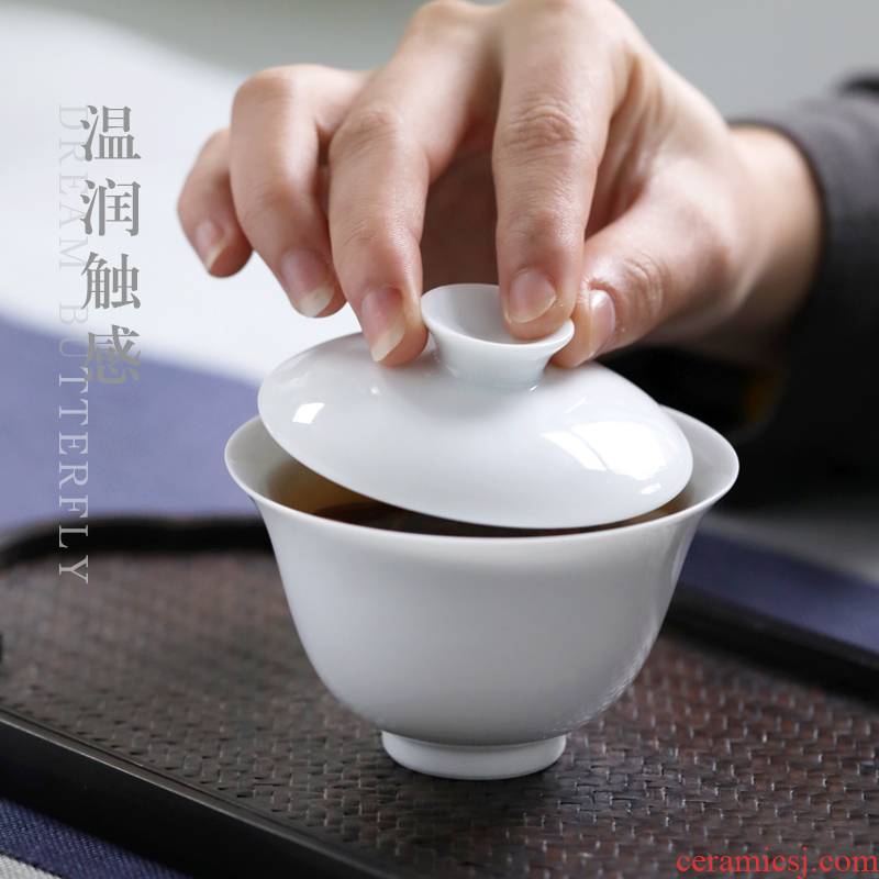 Mountain sound only three tureen tea cups of jingdezhen porcelain manual thin foetus ceramic kung fu tea bowl of small no riding