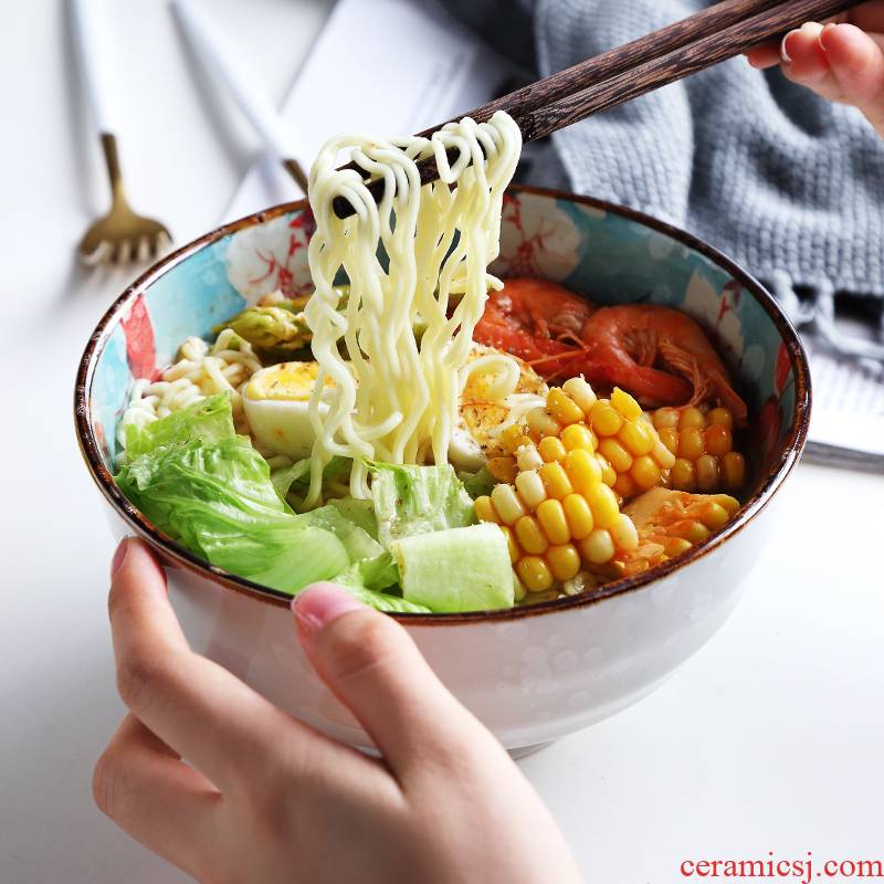 Ceramic bowl of soup bowl large rainbow such use household with rainbow such use super bowl of individual creative rainbow such to use Japanese bowls to eat rainbow such use