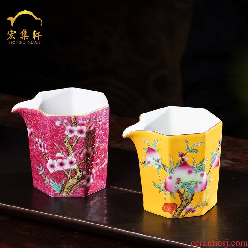 Jingdezhen tea kungfu tea accessories fair hand - made enamel cup and a cup of tea is tea accessories
