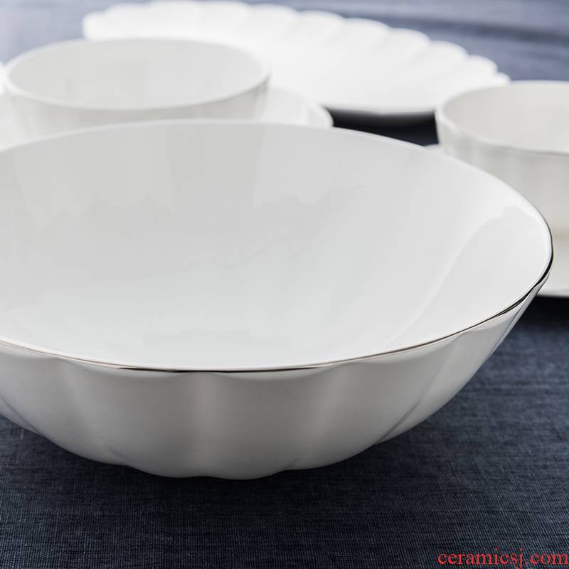 Ronda about ipads China large soup bowl bowl Nordic ceramic large soup bowl rainbow such as bowl bowl tableware of pure platinum wire