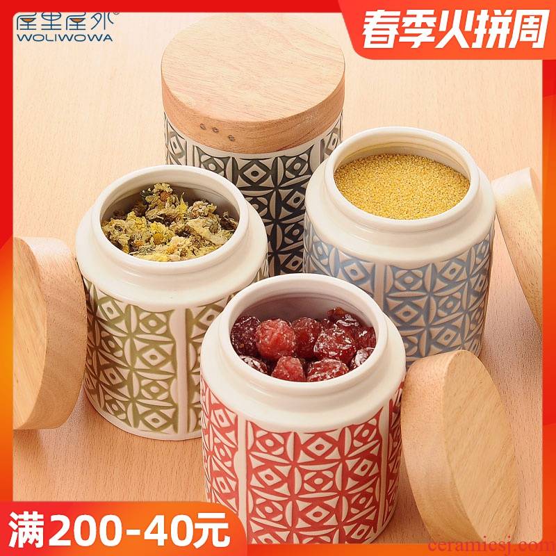 Seal pot seasoning sauce pot of pottery and porcelain tea pot snack dried fruit storage pot food kitchen receive tank