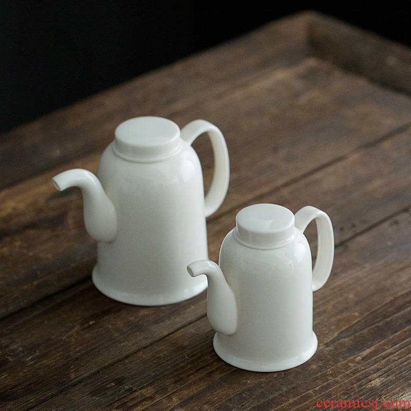 Earth story dehua lard white porcelain craft ceramic biscuit firing kung fu tea set household occasion little teapot big pot