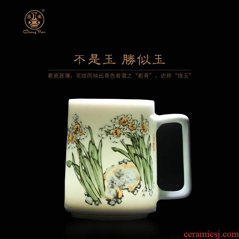 Master chang south building ceramic tea cup separate meeting with cover filter jingdezhen office fragrance make tea cup