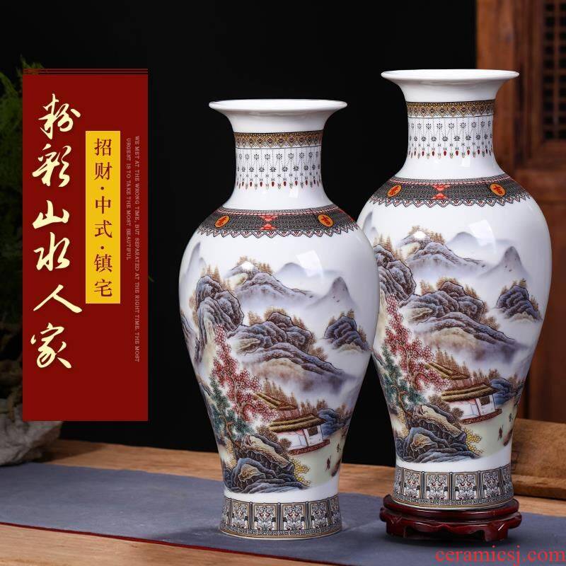 Jingdezhen ceramics vase flower arranging modern new Chinese style wine furnishing articles, the sitting room porch TV ark, adornment