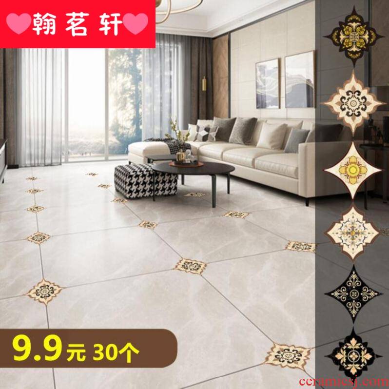 The Fill holes, ground trill with black flower stickers since sticks ceramic tile water proof resistant self - adhesive seam floor