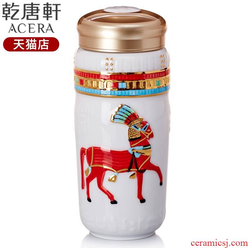 Dry Tang Xuan live China cups and gold magnificent beauty take cup double creative gifts ceramic insulation glass cup