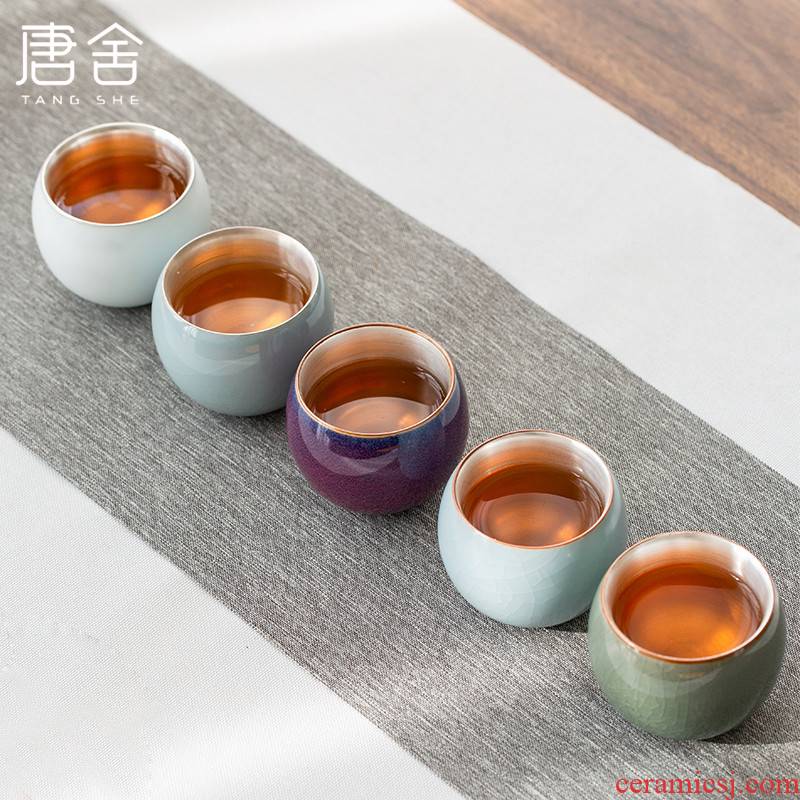Difference up your up tasted silver gilding the five ancient jun tang masters cup ceramic cups single CPU elder brother up hand tea cup set