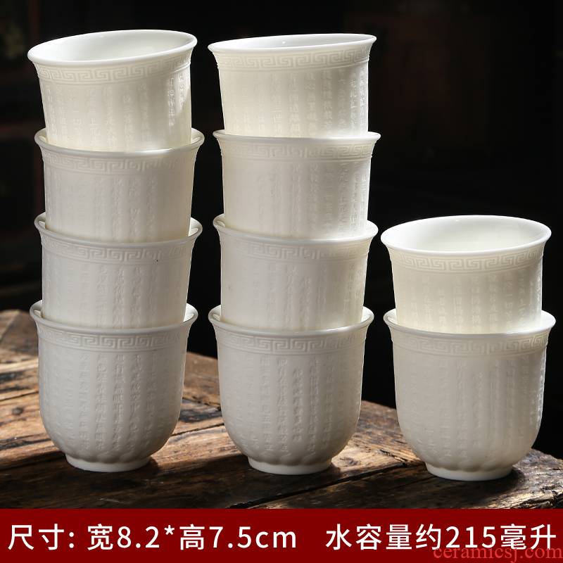 Suet white jade porcelain dehua ceramic cups undressed ore sample tea cup single CPU kung fu tea tea master cup accessories