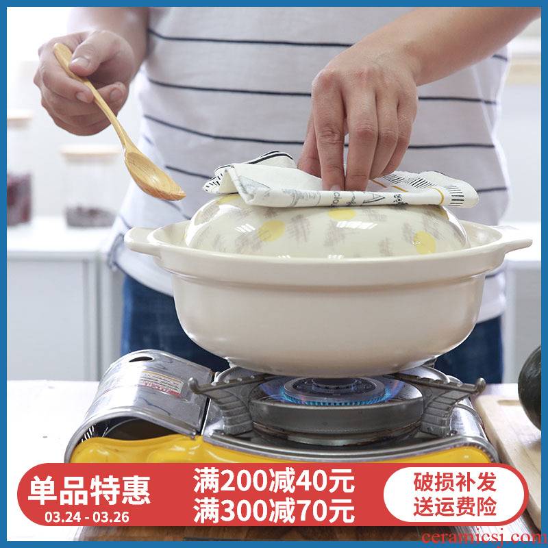 Setting sun ceramic casserole stew yuquan 】 【 Chinese style household pot soup flame casserole soup pot hot soup