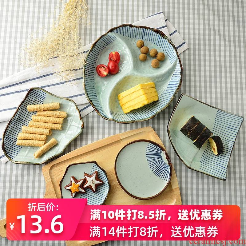 Three points ceramic Japanese special - shaped plate of fruit plate, snack plate of creative household food dish dish dish dishes