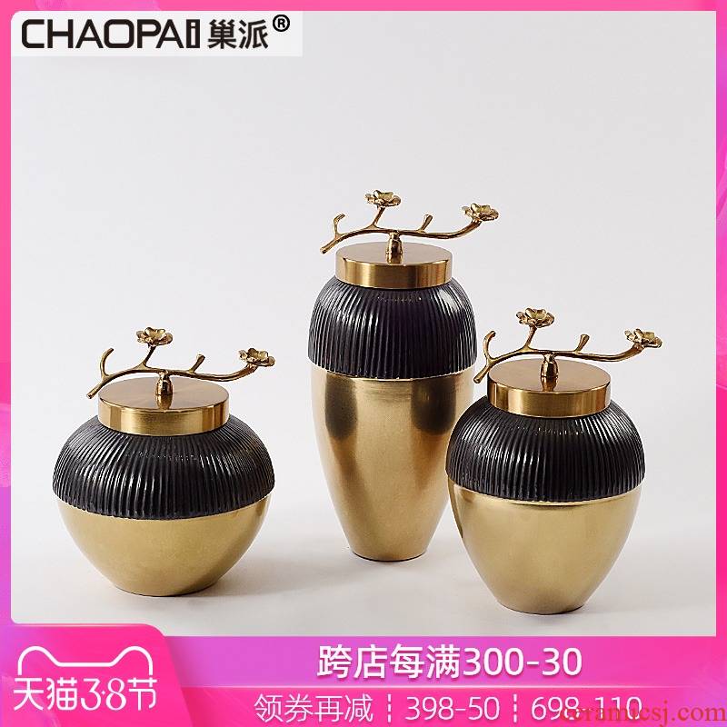 Retro nostalgia decorative porcelain pot furnishing articles of Chinese style furniture porch decoration into the process of double - color product