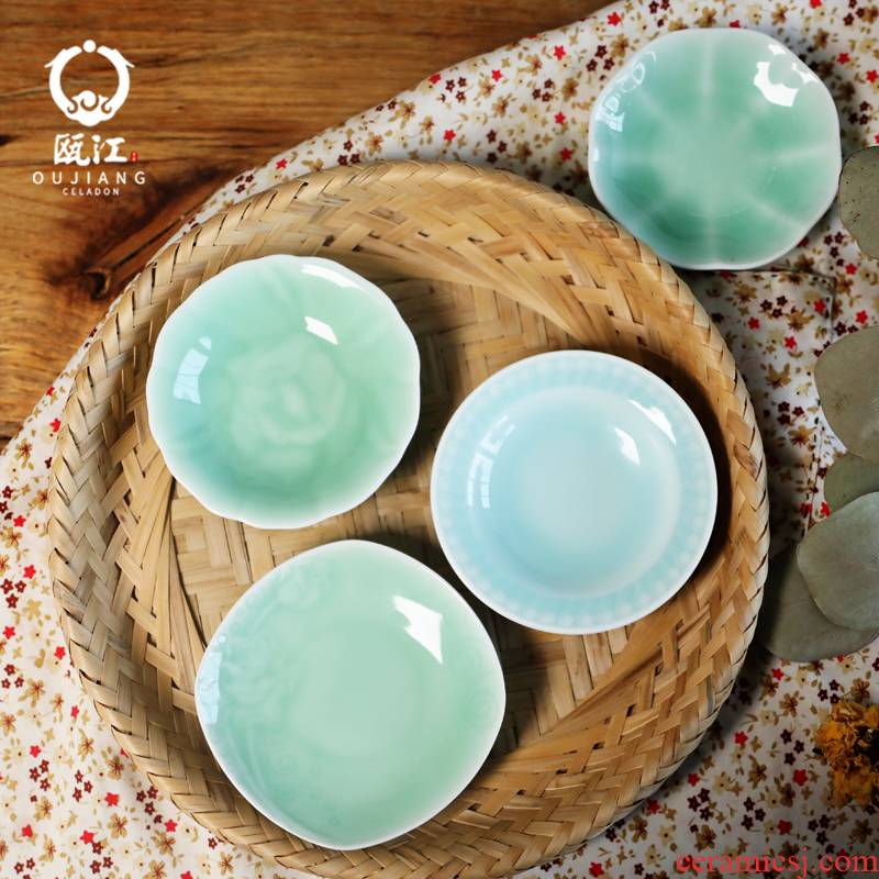 Oujiang longquan celadon vinegar dish of based stage disc ceramic tableware dessert plate household glass small dishes sauce dish